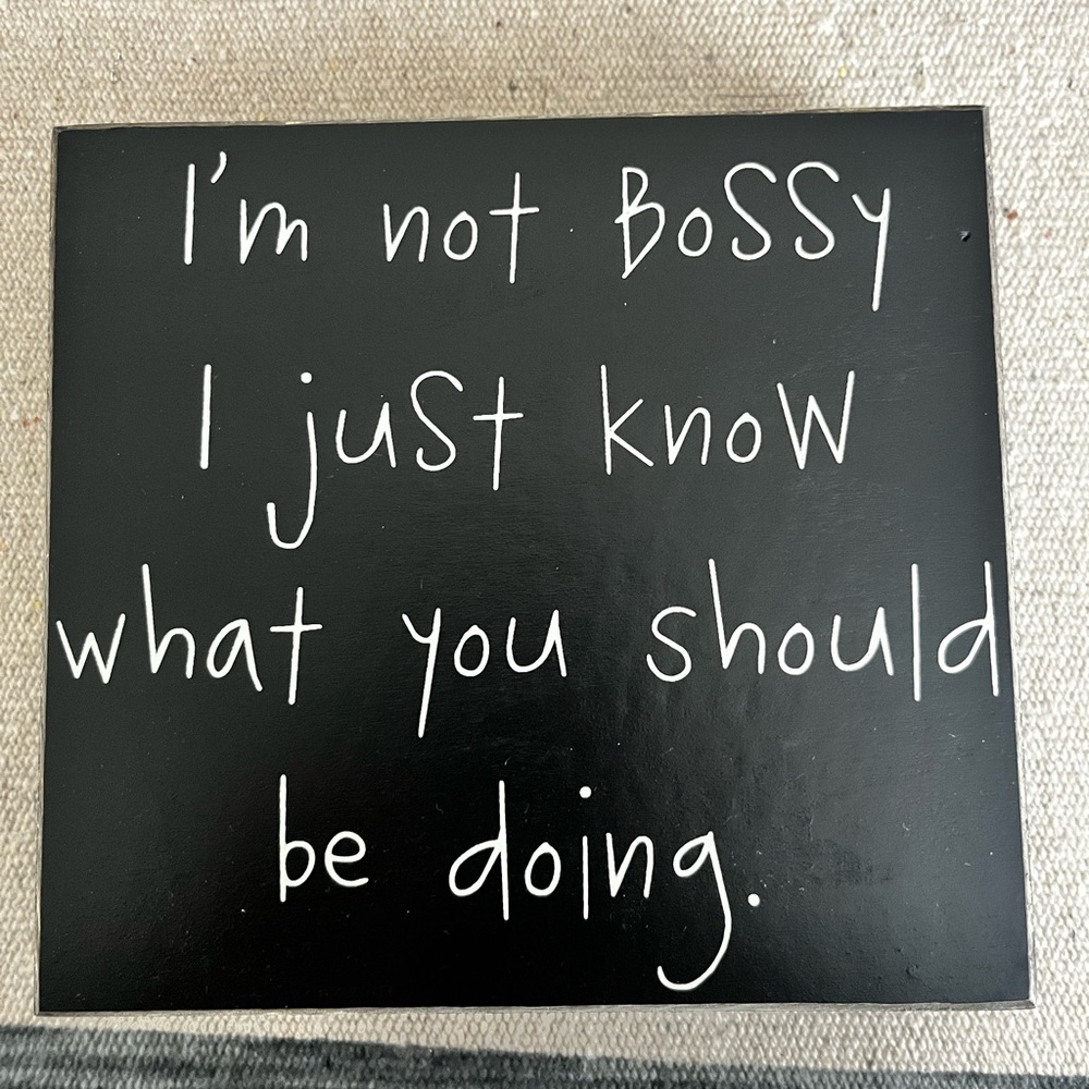 Collins Black and White Wooden Quote Sign